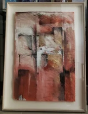 JEANNETTE DEBONNE Original MIXED MEDIA Painting SIGNED AbEx MidCentury MODERNISM