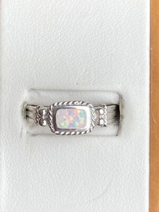 RARE WHITE OPAL & MARCASITE .925 SILVER RING US Size 7.8.9.10 RARE WHITE OPAL & MARCASITE .925 SILVER RING US Size 7.8.9.10