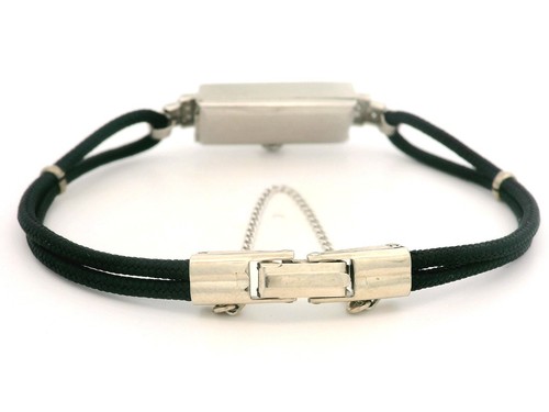 Antique Art Deco Platinum Old Cut Diamond Pyramid Wrist Watch & Black Cord Strap - 第 6/10 張圖片