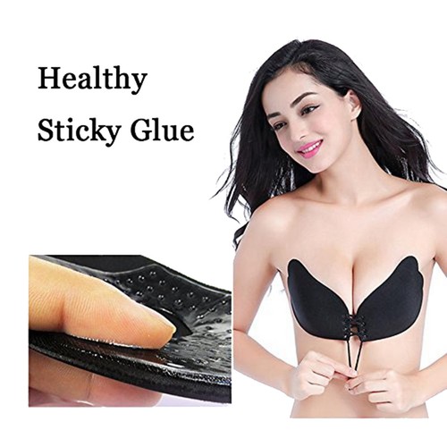 Self Adhesive Silicone Invisible Push-up Wire Free Strapless Backless Bras - Picture 3 of 6