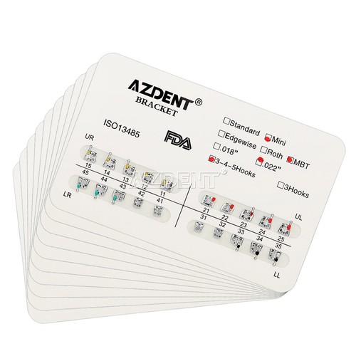 10 Packs Dental Orthodontic Metal Brackets Braces Mini MBT.022 Hooks 345 AZDENT