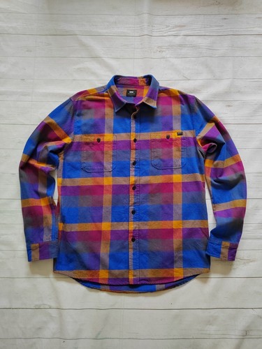 Edwin Jeans Arbeitshemd Herren Heavy Flannel kariert kariert lila gold Größe L