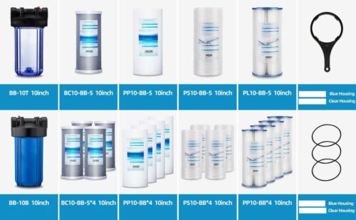 Geekpure Alloggiamento Filtro Acqua 4,5 x 10 Pollici Tutta Casa Porta 1 Pollice - Foto 6 di 6