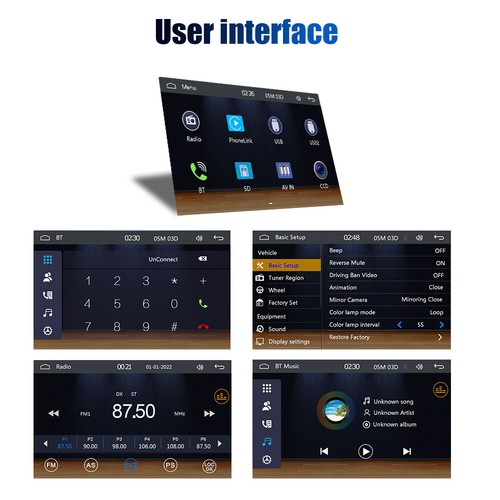 1 DIN Autoradio 7 pollici Apple Carplay Android Auto Bluetooth USB AUX TF Kamera - Foto 11 di 14