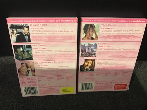 2 x Pink Ribbon Collection Rear Window/Catch Thief/Pride & Prejudice DVD Reg4 - Picture 2 of 2