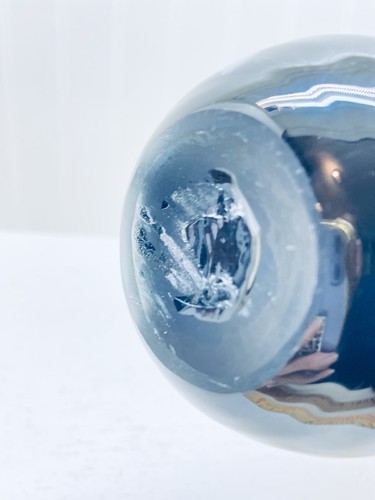 Vaso bocciolo in vetro artistico soffiato a mano piuma tirata nero incassato bianco - Foto 7 di 7