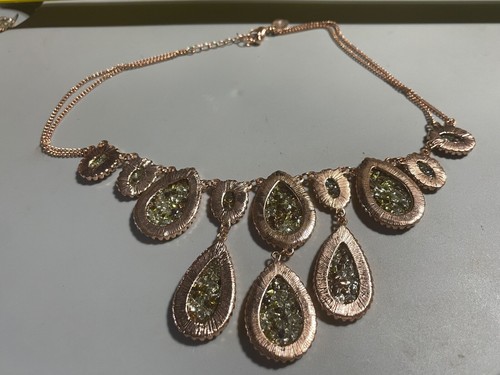 SEA GREEN ROSE GOLD NECKLACE - Picture 2 of 3