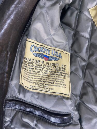 COCKPIT USA Type A-2 Air Force US Army DWG 30-1415 Brown Leather Jacket Mens M - Picture 15 of 21