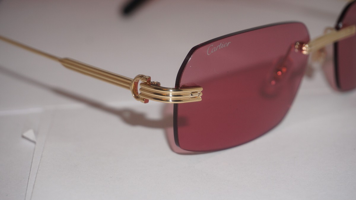 Cartier CT0604S-004 Sunglasses Gold Pink Metal CT0604S Sunglasses - Cartier Authorized Retailer  main image 3