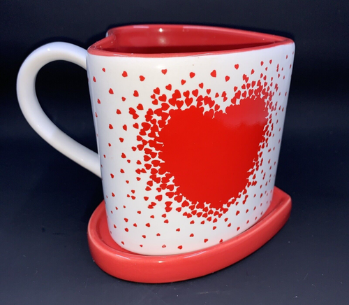 Taza y posavasos de cerámica en forma de corazón Avon - Imagen 4 de 17