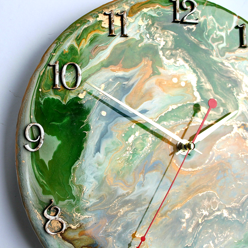 Reloj de pared hecho a mano, pintura abstracta de resina epoxi, 30 cm/12 pulgadas (aprox.) - Imagen 6 de 11