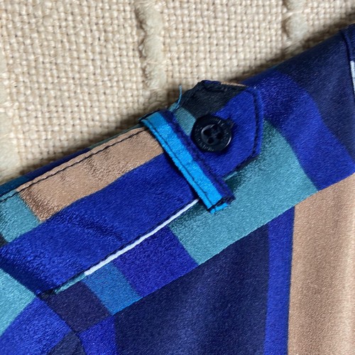 Calvin Klein Camicia Donna Piccola Blu Spalline Patta Tasche Collo Mandarino Geo - Foto 6 di 17