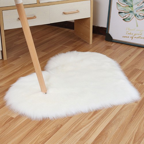 Heart Shaped Fluffy Rug Shaggy Carpet Mat For Living Room Bedroom Floor Decor - Picture 6 of 11