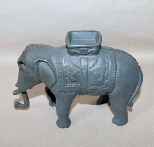 Elephant With Howdah Reproduction Metal Still Bank 4.5” Tall - Picture 3 of 24