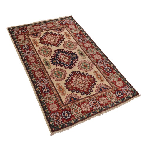 Handmade Wool Area Rug Medallion Kazak Rug Living Room Rug 2'6x4'2 ft-G22682 - Picture 3 of 6