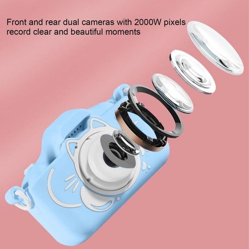 Kids Digital Camera Cat Design 1080P Hd Lens, With 32GB Memory Card, Card Reader - Picture 25 of 30