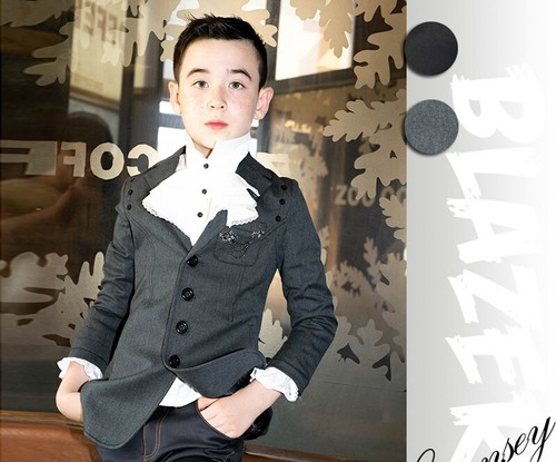 Boys Dark Grey School Blazer – Long Sleeve Formal Uniform Jacket - Picture 3 of 8