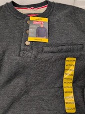 COLEMAN SWEATER Sherpa Lined Henley SIZE MEDIUM Comfort Fit  New With Tags  