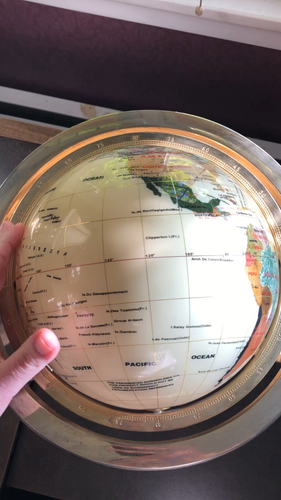 Luxury Mother of Pearl Gemstone Globe w/ Brass Gimbal Desktop Stand & Compass - Video 1 of 1