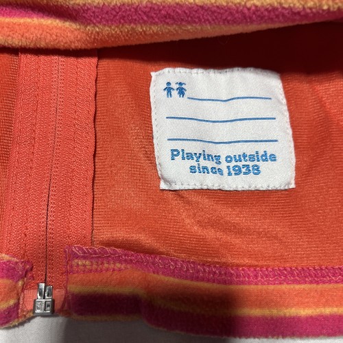 Columbia Sportswear Full Zip Fleece Jacket Girls Large Orange & Pink Striped - Picture 8 of 11