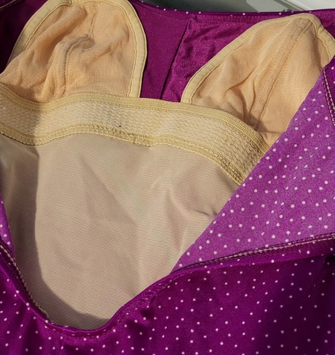 Costume da bagno vintage Robbie Len donna S M viola a pois costume da bagno - Foto 7 di 7