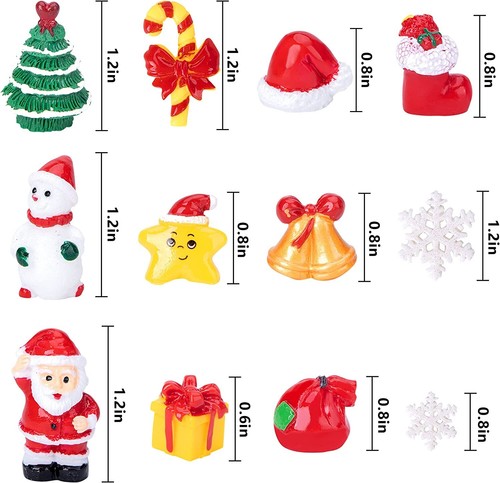 Mini Resin Christmas 37 Pieces Multicolored Miniature Ornaments Mini Christmas - Picture 3 of 7