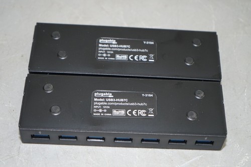 ^ Lot 2x Plugable 7 Port USB 3.0 Hub USB3-HUB7C #X4567 - Picture 4 of 4