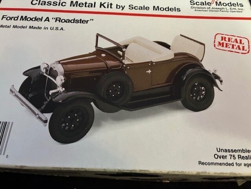 Hubley Classic Metallbausatz Scale Models Ford Model A "Roadster" unpunched open box - Bild 4 von 16
