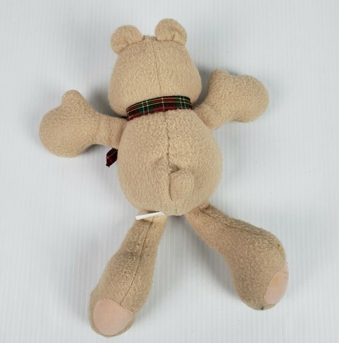 Vintage Hallmark Dexter Bear 10" Plush Plaid Bow Rattle Beanbag 1987 - Imagen 7 de 12