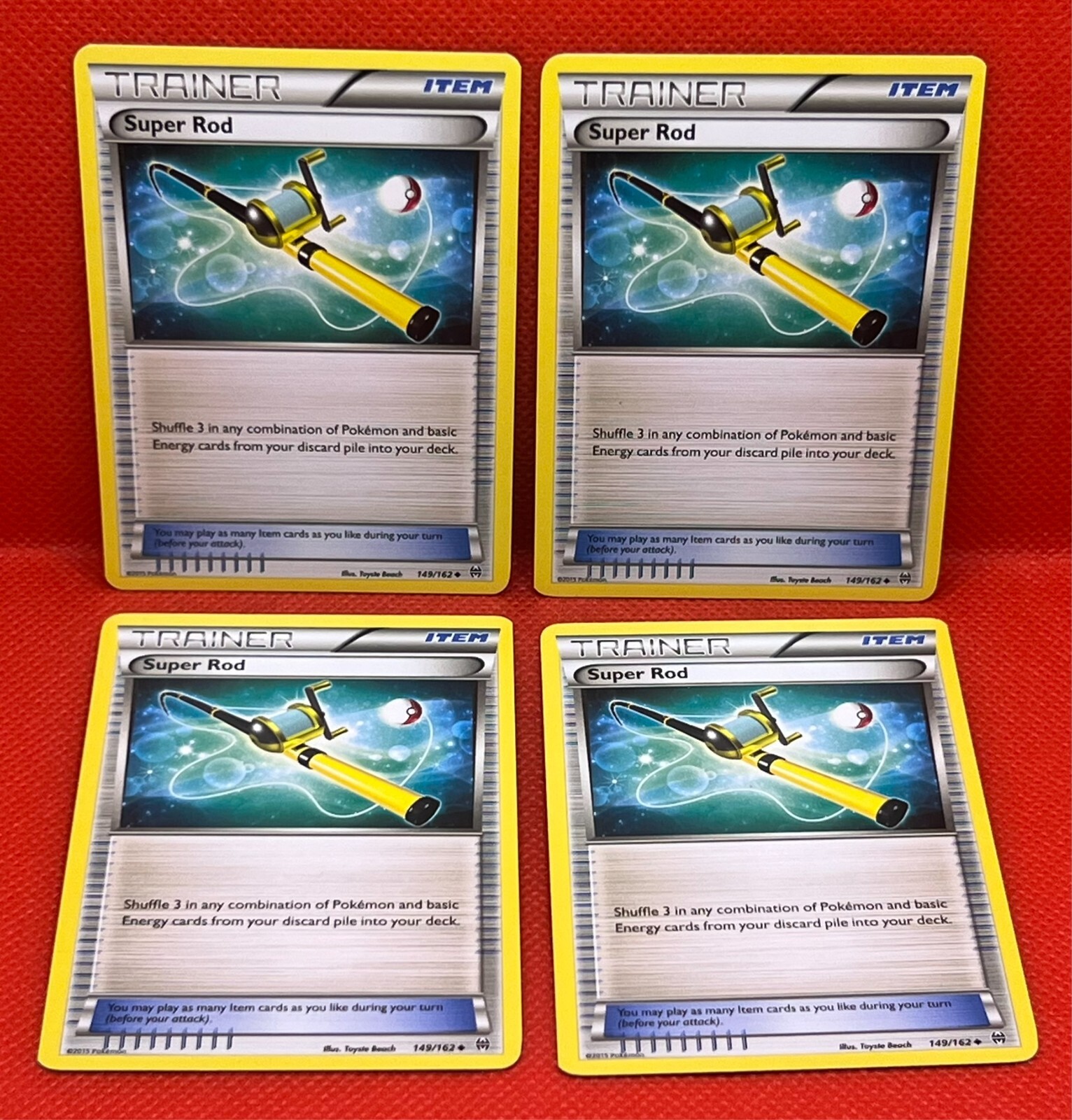 Pokémon TCG Super Rod 149/162 Breakthrough Non Holo x4