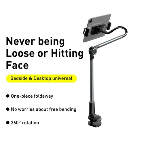 Mobile Phone Tablet 360° Clip Mount Stand Holder Baseus Bedside Bracket Clamp - Picture 6 of 10