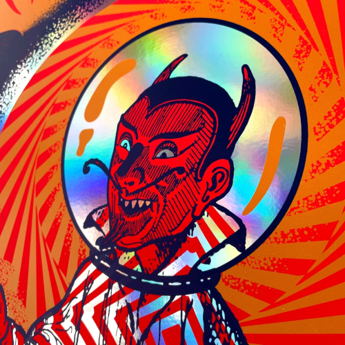 RAINBOW FOIL My Morning Jacket Poster Devils Night Birmingham 2023 AP S/N #/35 - Picture 8 of 8