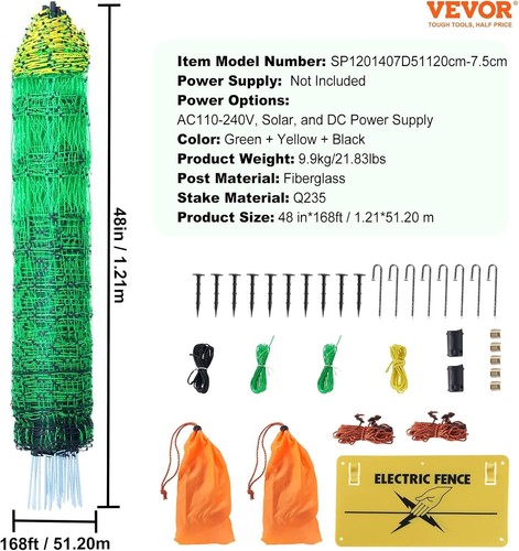 48" H x 168' L Portable Electric Net Fencing for Chickens, Ducks, and Rabbits - Picture 9 of 12