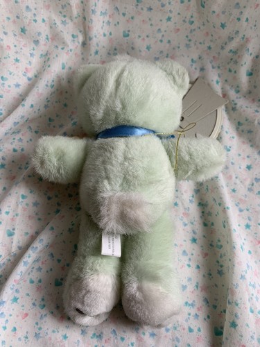 Vintage Enesco Precious Moments May Teddy Bear Plush Emerald Birthstone Heart 9” - Picture 8 of 11
