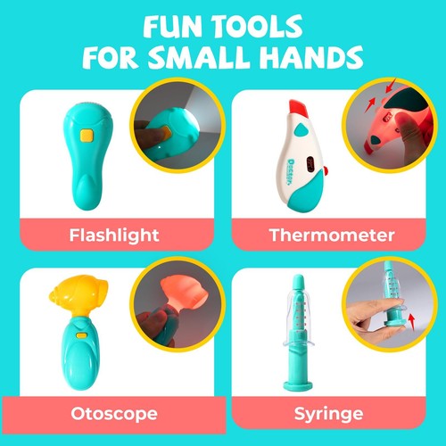 Doctor Kit for Toddlers 3-5 - Preschool Pretend Play Medical Kit with Stethos... - Picture 5 of 8