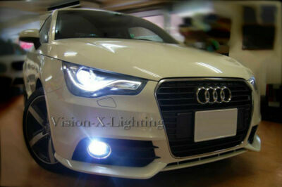 Audi A1 2009-2018 Pair Bulbs Fog LED Light White 6000K + Resistors Canbus
