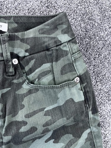 Good American Jeans Women Size 2/26 Good Waist Camo Skinny Leg High Waist Green - Picture 3 of 15