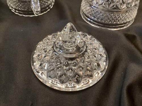 Anchor Hocking Wexford-Clear Glass Sugar Bowl/Lid and Creamer - Picture 13 of 20