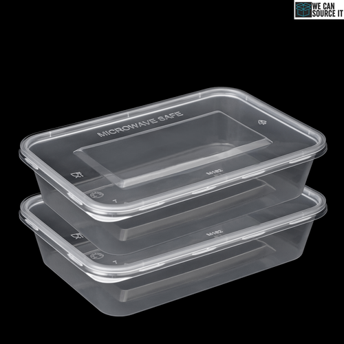 Clear Plastic Food Containers with Lids Rectangle Storage Boxes Microwave Safe - Picture 9 of 14