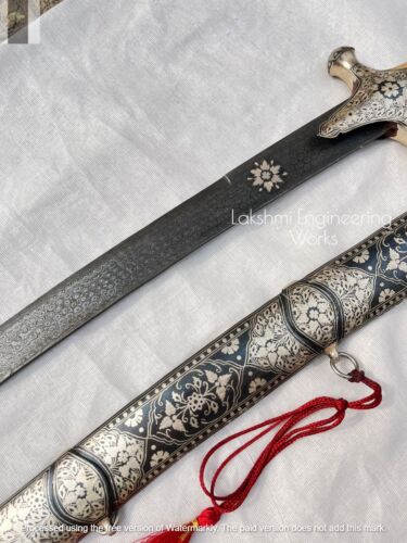 ESPADA KILIJ, CABEZA KILIJ, ESPADA VAINA CALIGRAFÍA plata árabe, damasco - Imagen 5 de 10