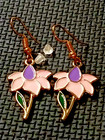 Novelty Earrings ~ Enameled Flower — photo 1