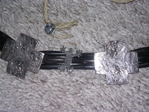 THE MUMMY'S BUNDLE HANCOCK STERLING SILVER CROSS PETROGLYPH BEADED BELT - Picture 17 of 17