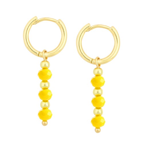 Earring Miyuki Delica Gold Plated Mix Color Beads Hoops Dangle Earrings - Picture 45 of 55