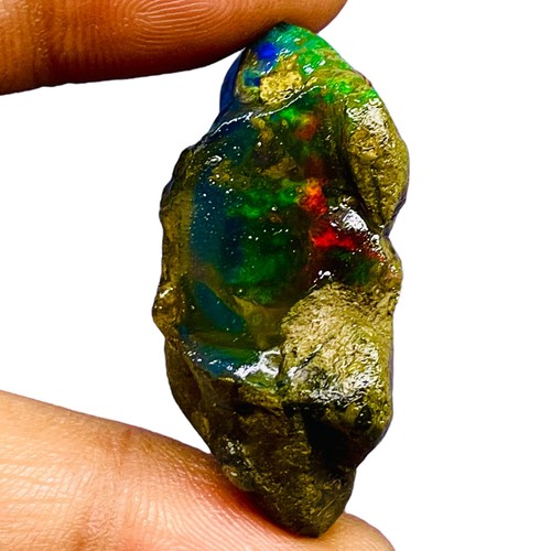 Opale etiope naturale 65,85 cts grezzo 39x21 mm enorme pietra preziosa sfusa non trattata - Foto 7 di 11