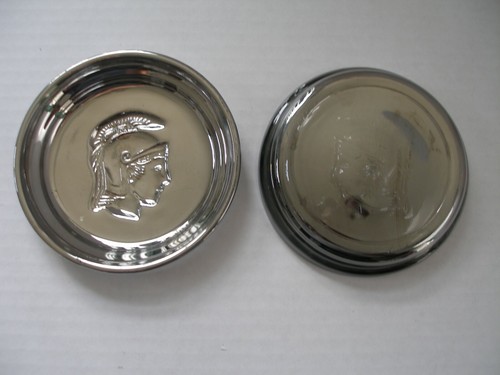 Juego de 4 posavasos vintage de cristal de mercurio soldado romano nuevos - Imagen 9 de 13