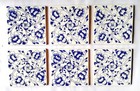 Handmade Blue Art Pottery Glazed Decorative Tiles 4x4 Inch Pack of 6 tiles