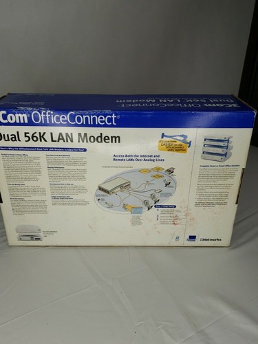 3Com OfficeConnect 56k LAN Modem 3C888. Hub 4 port expandable to 25 users . - Picture 3 of 6
