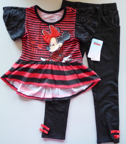 DISNEY Little Girl's 4 Minnie Mouse Tunic & Leggings Set NWT - Picture 4 of 5