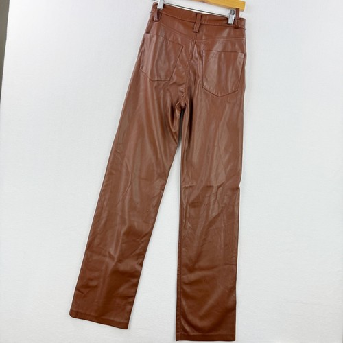 Joe's Jeans Margot Vegan Leather Pants Size 25 Womens Toffee Brown - Picture 10 of 13