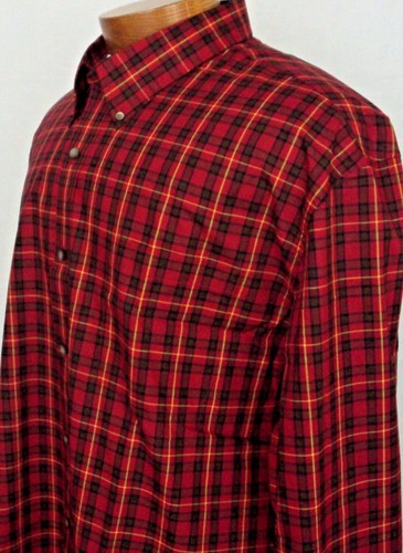 XLT Camisa Saddlebred Grande y Alta Botón Delantero Manga Larga Roja A Cuadros Para Hombres Nueva Con Etiquetas Nueva - Imagen 2 de 4